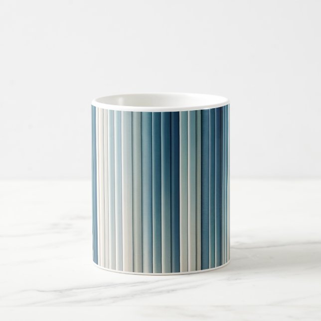 Minimalist Vertical Stripes - Shades of Bl Coffee Mug (Center)