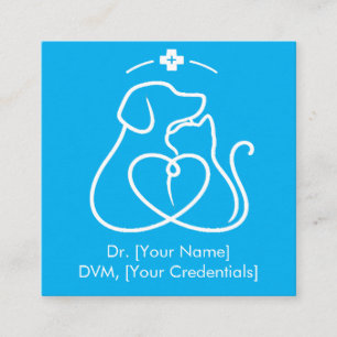 Minimalist Vet Business Card with Pet Logo