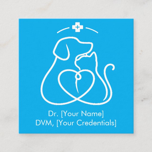 Minimalist Vet Business Card with Pet Logo (Front)