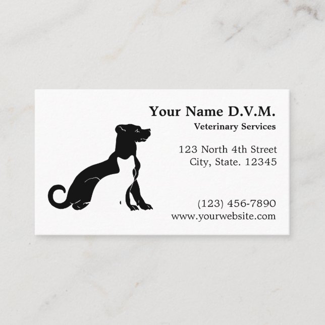 Minimalist Veterinarian Business Card (Front)