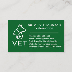 Minimalist Veterinary Customizable Business Card