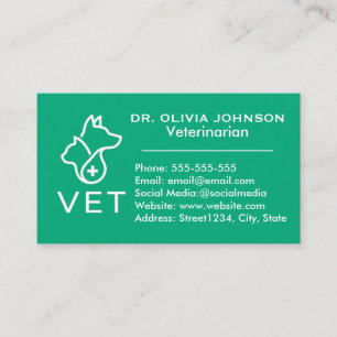 Minimalist Veterinary Customizable Business Card 