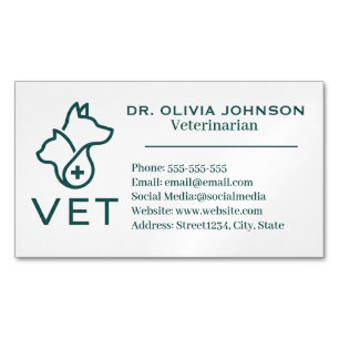 Minimalist Veterinary Customizable  Business Card Magnet