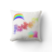 Minimalist Vibrant Rainbow Square Pillow – Modern