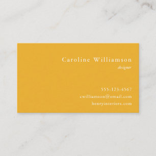 Minimalist Vibrant Yellow Elegant Professional  Business Card