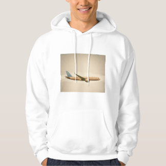 Minimalist Vintage Airplane Silhouette-Earth Tone Hoodie