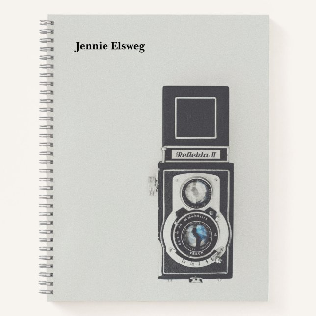 Minimalist Vintage Camera Photo Personalized Notebook (Front)