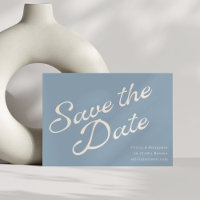 Minimalist Vintage Elegant Script Dusty Blue