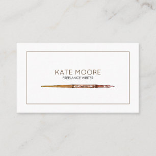 Minimalist Vintage Fountain Pen Writer Editor Business Card