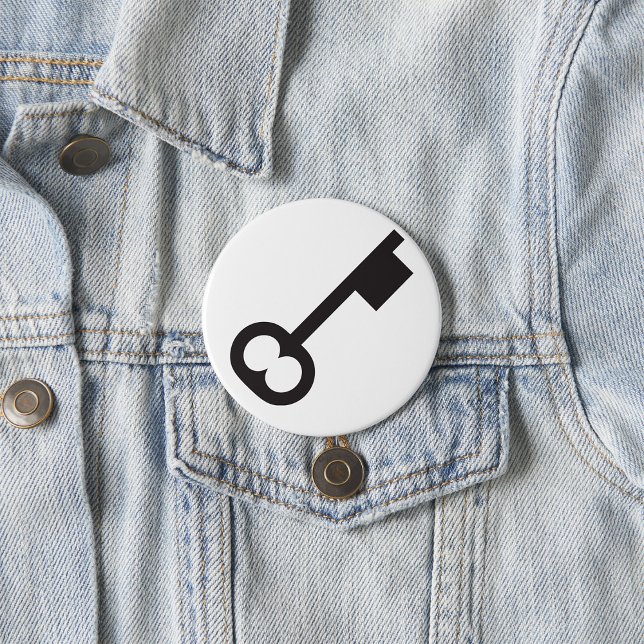 Minimalist Vintage Key Silhouette  Button (Creator Uploaded)
