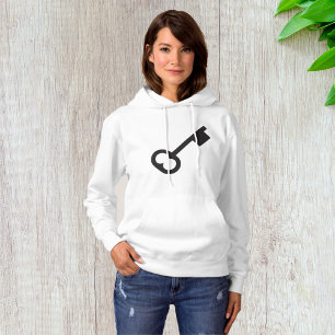 Minimalist Vintage Key Silhouette  Hoodie