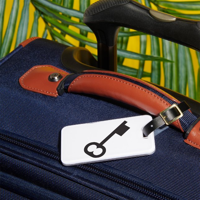 Minimalist Vintage Key Silhouette  Luggage Tag (Creator Uploaded)