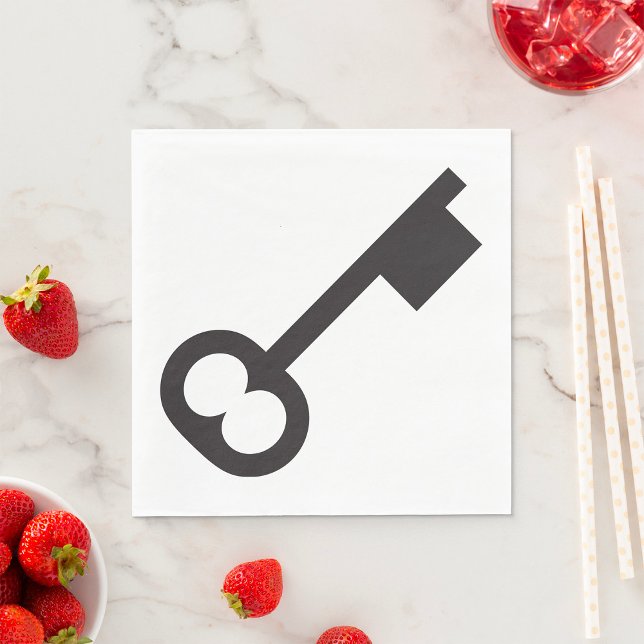 Minimalist Vintage Key Silhouette  Napkins (Creator Uploaded)
