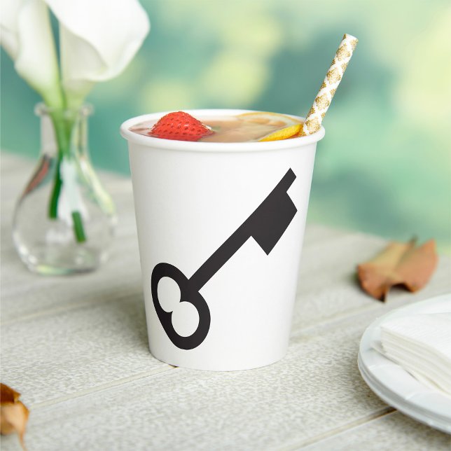 Minimalist Vintage Key Silhouette  Paper Cups (Creator Uploaded)