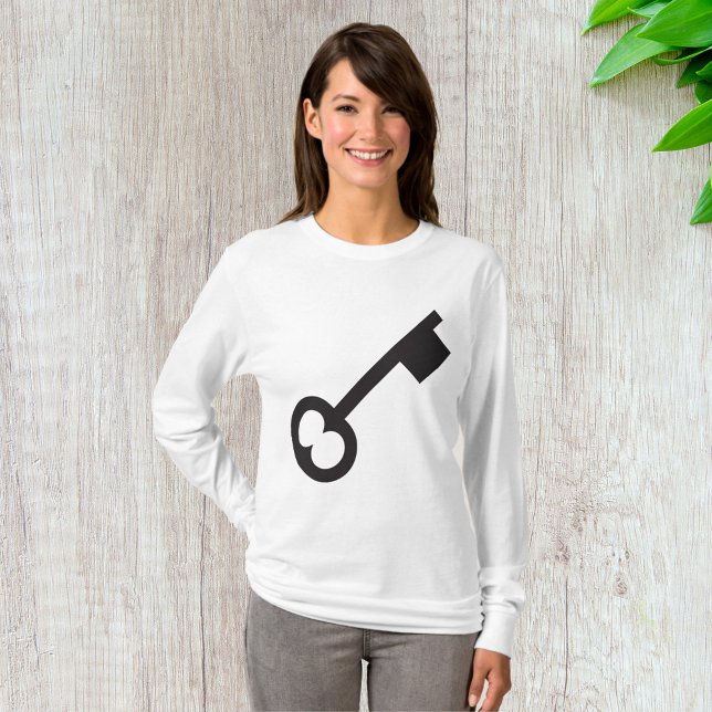 Minimalist Vintage Key Silhouette  T-Shirt (Creator Uploaded)
