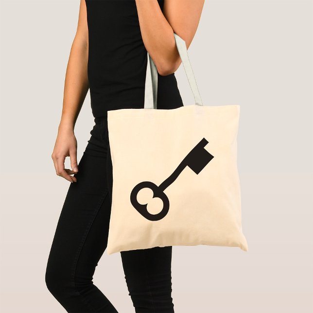 Minimalist Vintage Key Silhouette  Tote Bag (Creator Uploaded)