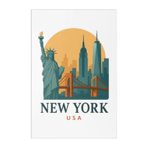 Minimalist Vintage New York City Travel Modern Acrylic Print