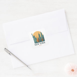 Minimalist Vintage New York City Travel  Square Sticker