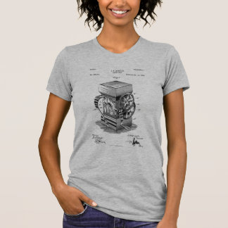 Minimalist Vintage Patent Art Drawing Coffee Mill T-Shirt