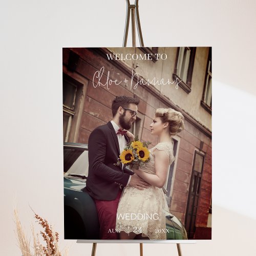 Minimalist Vintage Photo Filter Wedding Welcome Poster