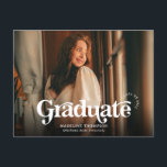 Minimalist Vintage Retro Photo Graduation  Postcard<br><div class="desc">Design feature vintage stylish font typography and 5 photos that can be customized.</div>