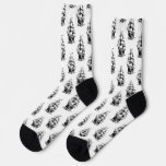 Minimalist Vintage Sailing Ship Pattern Design  Socks