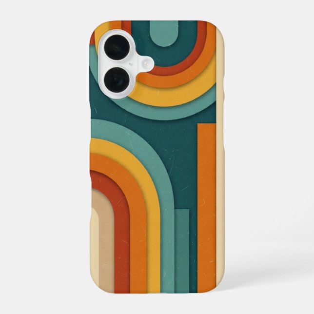 Minimalist Vintage Stacked Arches iPhone Case (Back)