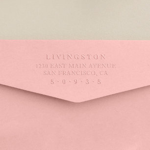 Minimalist Vintage Style Family Return Address Embosser
