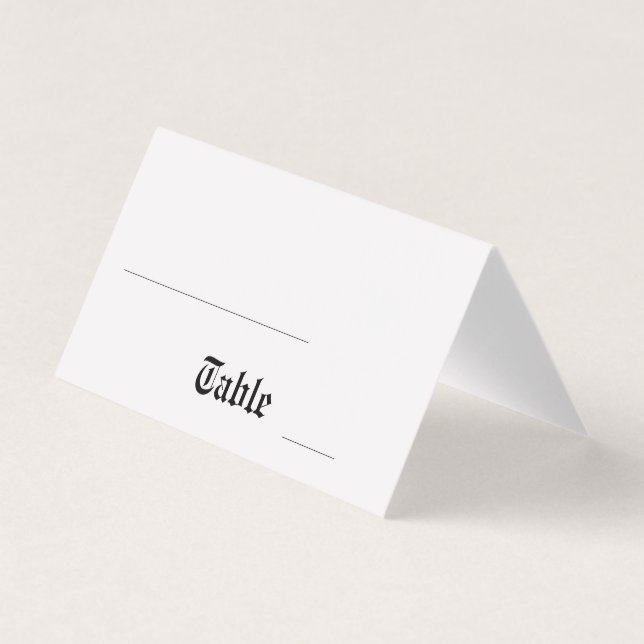 Minimalist Vintage Style Wedding Table Number   (Front)