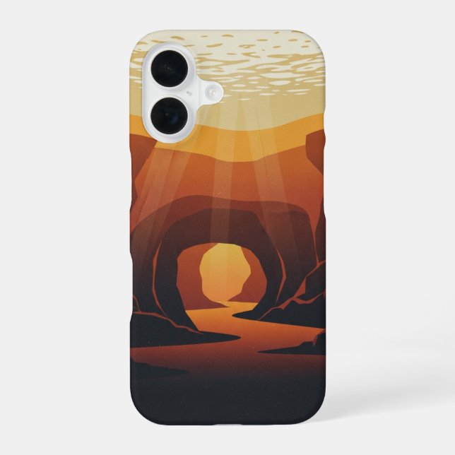 Minimalist Vintage Submarine Grotto iPhone Case (Back)
