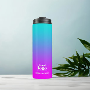 Minimalist Violet Aqua Gradient Elemental Logo Thermal Tumbler