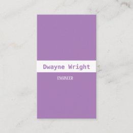 Minimalist violet purple and white business card