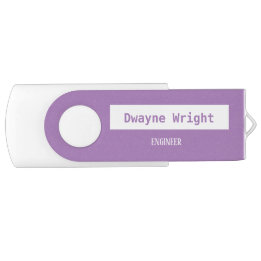 Minimalist violet purple and white flash drive