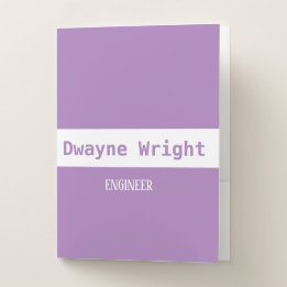 Minimalist violet purple and white pocket folder