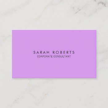 Minimalist Violet Purple Modern Business Card by whimsydesigns at Zazzle