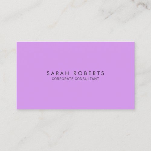 Minimalist Violet Purple Modern Business Card