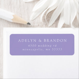 Minimalist Violet Wedding Return Address Label