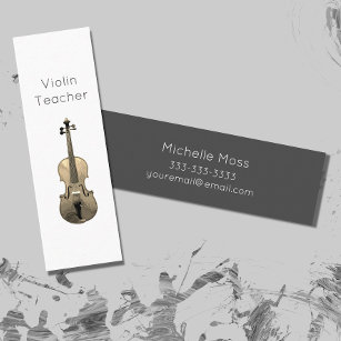 Minimalist Violin Teacher Musical Instrument  Mini Business Card