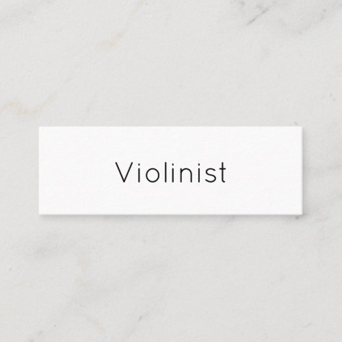 Minimalist Violinist Black White Violin Mini Business Card