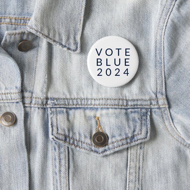 Minimalist Vote Blue Kamala Harris 2024 Button (In Situ)