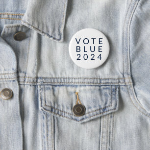 Minimalist Vote Blue Kamala Harris 2024 Button