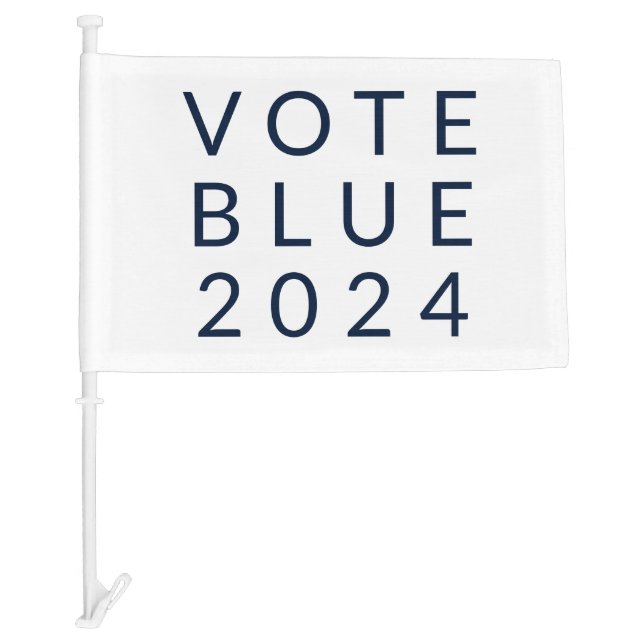 Minimalist Vote Blue Kamala Harris 2024 Car Flag (Front)