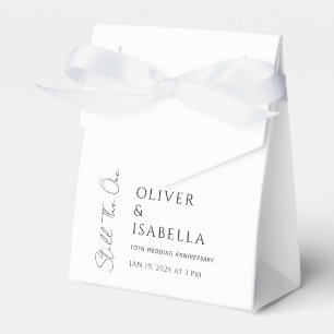 Minimalist vow renewal 10th wedding anniversary favor boxes