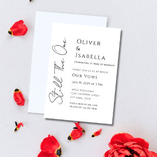 Minimalist vow renewal 10th wedding anniversary invitation