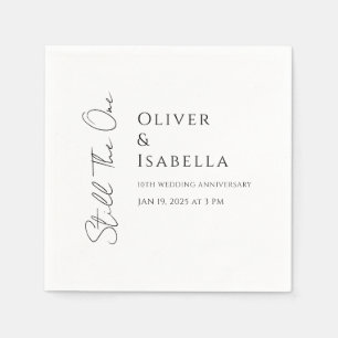 Minimalist vow renewal 10th wedding anniversary napkins