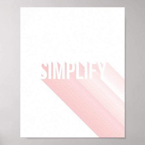 Minimalist wall art pink simplify mantra poster