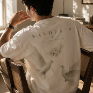Minimalist Wanderer Aesthetic Dove Oversized T-Shirt