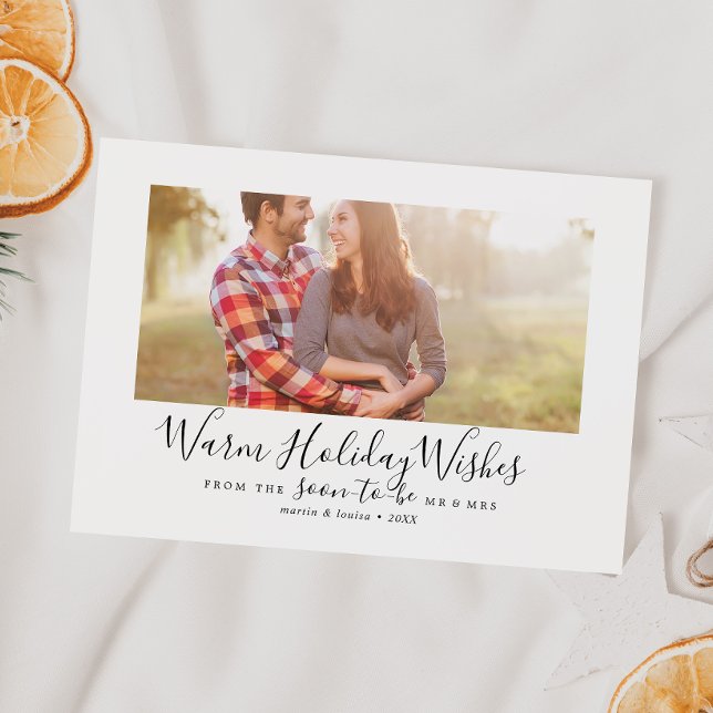 Minimalist Warm Holiday Wishes Engagement Photo (Creator Uploaded)
