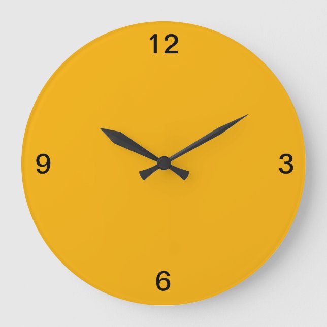 Minimalist. Warm Yellow. Large Clock (Front)