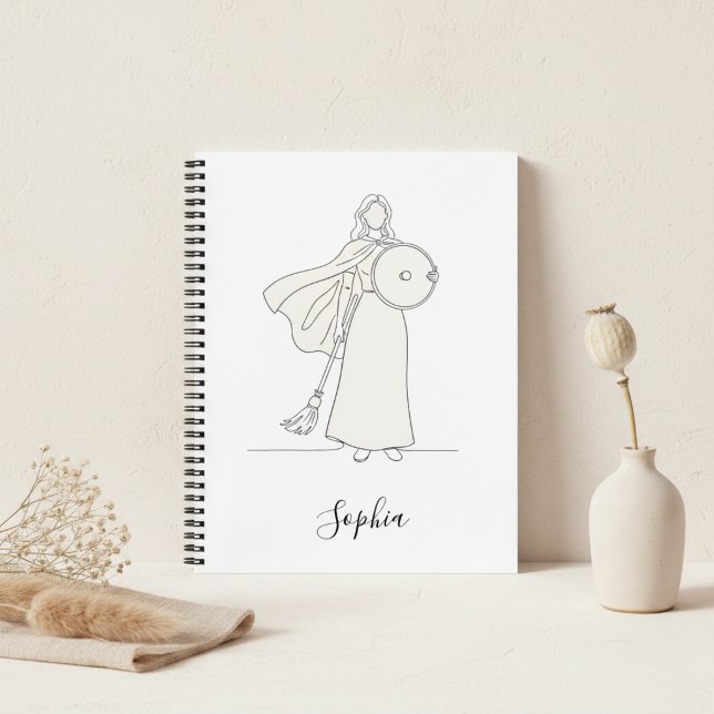 Minimalist Warrior Mom Line Art Notebook (Creator Uploaded)